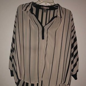 Striped collared blouse